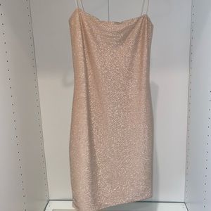 MIA Thin Strap Shimmer Mini Dress - Gold